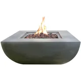 ELEMENTI Gasfeuerstelle "Westport" in Beton-Optik,grau,87 x 87 x 36 cm (L x B x H)
