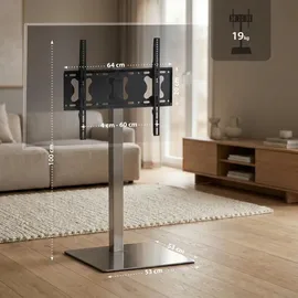 deluke HERNE TV-Ständer 64x53x100 cm Silber/Edelstahl