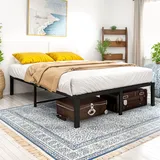 Bett 140 X 200 Cm Metallbett Bettgestell,Mit Lattenrost Aus Metall, Leichte Mont