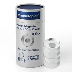 magnetoplan Design Magnete Acryl 30mm 4St