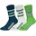 NFL Socken, 3er Pack Stretch-NFL 3Pack Crew Socks, bunt|grün 39-42