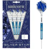 Unicorn Information System Unicorn Silver Star Gary Anderson Dartpfeile mit Stahlspitze, blau, 25 g