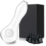 SUNNEKO Glaspfeife, 7 Löcher Glaspfeife, Glaslöffel Elegant Schönes Kompaktes & Leichtes Design, Hitzebeständigkeit - Geschenk für Sammler, Enthusiasten und Väter