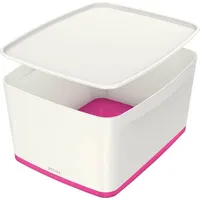 Leitz Aufbewahrungsbox MyBox mit Deckel weiß/pink Metallic, Kunststoff, 52164023