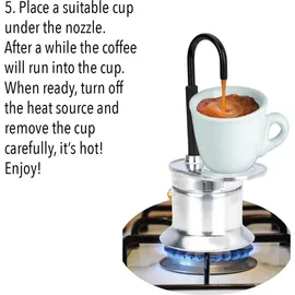 Asixxsix Moka Topf 50 ml 1 Tasse Aluminium