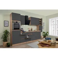 Respekta Küche Küchenzeile Leerblock grifflos Eiche Grau Lorena 330 cm Respekta