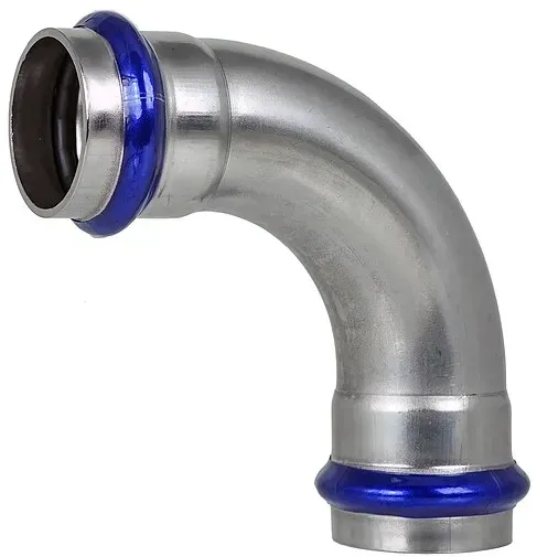 Press-Bogen 90° - 28 mm - für Edelstahlrohre - DVGW-zertifiziert - für V-Kontur