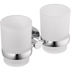 Megabad Sky Glashalter doppelt aus Kristallglas, Accessoires, chrom