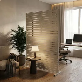 casa.pro Garten-Paravent 180 x 120 cm Knoblauchbeige Stahl