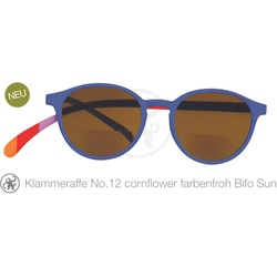 Lesebrille No.12 Klammeraffe SUN Bifokal cornflower/farbenfroh