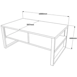 woody fashion Couchtisch 44,4x100 cm Kiefer atlantisch - Braun