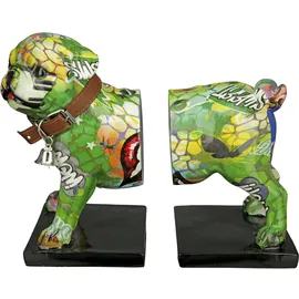 Casablanca by Gilde GILDE Tierfigur Buchstützen Mops Street Art - mehrfarbig mit Halsband und Glocke