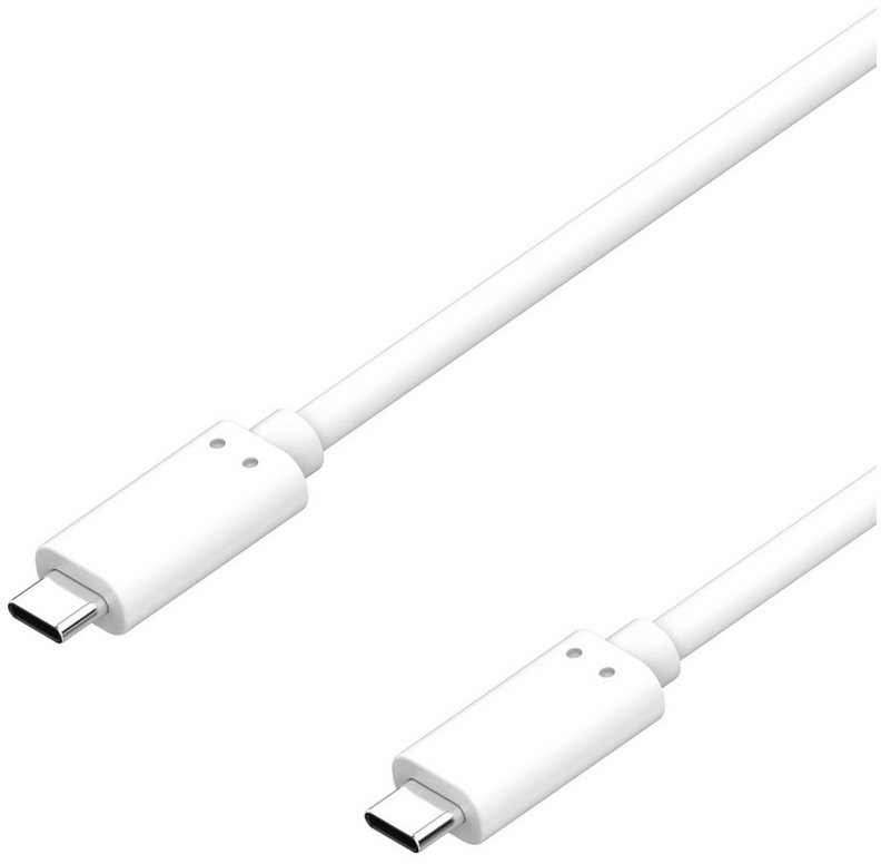 Kabelbude.eu USB Kabel 3.2 USB Typ C Stecker auf USB Typ C Stecker, Gen 2x2 weiß, Smartphone-Kabel, (200 cm) weiß