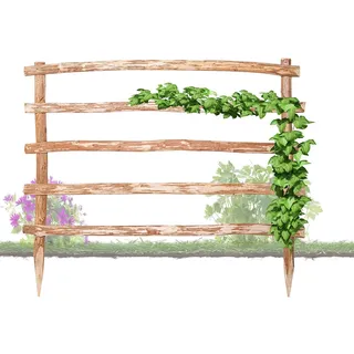 BooGardi Natürliche Rankhilfe aus Holz · 33 Verschiedene Größen · Höhe 120 x Breite 80 cm · Garten Rankgitter Kletterhilfe · Spalier freistehend für Kletterpflanzen