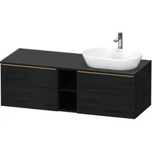 Duravit D-Neo Konsolenwaschtischunterbau wandhängend Eiche Schwarz Matt 1400x550x459 mm - DE4950R041 DE4950R04160000