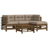vidaXL 5-tlg Garten-Lounge-Set mit Kissen Honigbraun Kiefernholz Modell 13