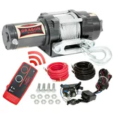 Dragon Winch Elektrische Seilwinde Highlander I 12V I 4500 lbs (2041 kg), mit Stahlseil 15m für Off-road Quads, ATV, UTV | Wasser- und Sandfest einschließlich kabelloser Fernbedienung + Winde Zubehör