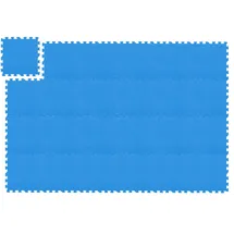 Relaxdays Bodenschutzmatte, 24 Puzzlematten für Sport & Fitnessgeräte, 30x30 cm, 2,16 m2, Schaumstoff, Bpa-frei, Blau