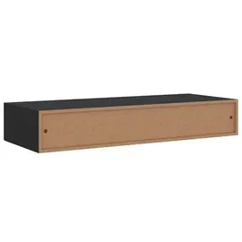 vidaXL Wandregal mit Schublade 60 x 23,5 x 10 cm Schwarz