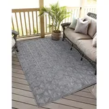 Carpet City In-& Outdoorteppich Santorini 446, 3D-Effekt, Geo-Muster", grau Anthrazit B:240cm H:5mm L:340cm, Polypropylen, Teppiche, Teppich, Wetterfest - UV-beständig für Terrasse, Flur,