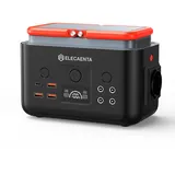 ELECAENTA Tragbare Powerstation EM200, LiFePO4 200Wh/62500mAh Solargenerator, 200W(400W Peak) AC Reine Sinuswelle mit PD 60W, Tragbares Kraftwerk Mobile Stromversorgung für Notstrom/Camping/zu Hause