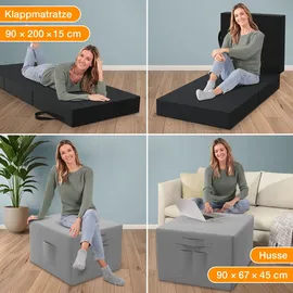 eloneo Klappmatratze 90 x 200 cm H2 Polyester