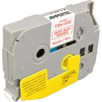 Ampertec P-Touch Band kompatibel zu TZe-222 rot auf weiß