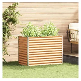 vidaXL Garten-Hochbeet verzinkter Stahl rechteckig 98 x 50 x 68 cm Braun