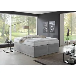 Boxspringbett "Ibiza", grau, B:160cm L:200cm, WESTFALIA SCHLAFKOMFORT, Komplettbetten