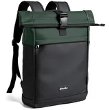 Sylvanthos Wasserdicht Rucksack, Laptop Rolltop Rucksack für Herren & Damen Mit Diebstahlsichere Reißverschluss, Erweiterbar (18-25L) Rolltop Rucksack für Reisen, Arbeit, Schule and Business - Grün