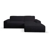 WERK2 Ecksofa »Hugo-L L-Form«, Design Ecksofa in Cord mit Schlaffunktion & Bettkasten, schwarz