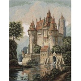 PANNA - Kreuzstich set - Schloss in den Bergen - ZU-1280 - Sticken erwachsene - Aida stoff - 36.5 x 27.5 cm - DIY set