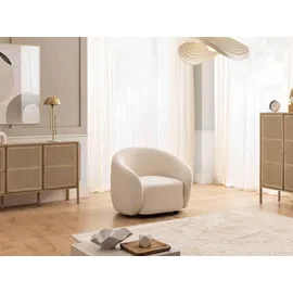 s-style möbel Cocktailsessel Roundi Bouclé 90 x 76 x 80 cm Weiß