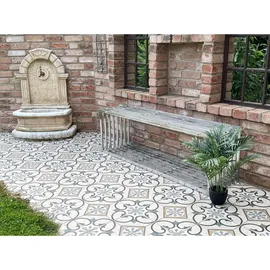 DanDiBo Ambiente Gartenbank 150 x 40 x 150 cm Silber