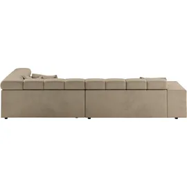 INOSIGN Ecksofa »Ancona incl. Kopfteilverstellung, OTTOs Choice, Breite 319cm, L-Form«, wahlweise motorische Sitztiefenverstellung, auch in Cord + Easy Care, beige