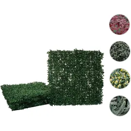 Mendler Wandfliese HWC-L78, Sichtschutz Windschutz Verkleidung für Terrasse/Balkon, 4x je 50x50cm = 1m2 ~ Buchs grün