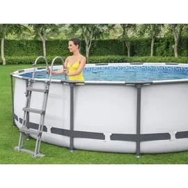 BESTWAY Steel Pro Max Frame Pool  Set 366 x 100 cm lichtgrau inkl. Filterpumpe