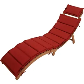 DEGAMO Panama Gartenliege 183 x 54 x 64 cm natur/rot klappbar