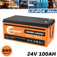 100Ah 24V Lithium Batterie LiFePO4 Akku 100A BMS Solarbatterie Solaranlage Boot