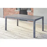 Ploß Exklusivmodell  Rocking Comfort Esstisch, grau-braun-meliert, Alu/Polyrattan/Glaskeramik, 180x110 cm, pulverbeschichtet