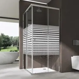 SoGood doporro Eckdusche mit Schiebetür rechts 80 x 190 cm Silber/Transparent 6mm ESG-Glas