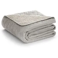 Restilo Tagesdecke 170x210 cm Beige Bettüberwürf zweiseitig Steppung Velvet