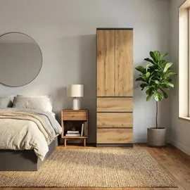 home collective Kleiderschrank 50 x 40 x 180 cm Anthrazit/Eiche