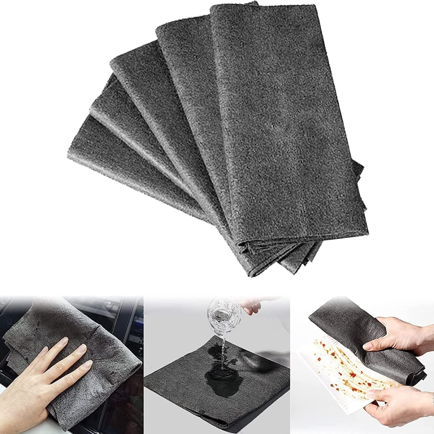 Thickened Magic Cleaning Cloth, All-Purpose Microfiber Cleaning Cloth, Reusable House Cleaning Cloth for Glass Windows, Kitchenware, Cars, 11.8*11.8in (3pcs)