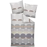 JANINE Mako-Satin Kreise Grau 135 x 200 cm + 80 x 80 cm