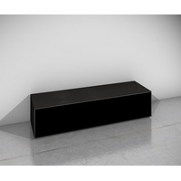 Design Objekte Lowboard Monaco TV-Möbel Soundbarvariante Schwarz 160 cm mit Akustikstofffront (1 St), Maße (BxHxT): 160 x 36 x 48 cm grau