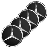 Mercedes-Benz Radnabenabdeckung Stern erhaben schwarz matt für Durchmesser 66.8