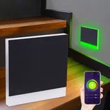 Longlife LED LED Treppenleuchte eckig schwarz - Lichtfarbe: Smart Tuya RGB CCT 3W - Lichtaust...