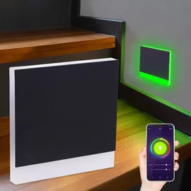 Longlife LED LED Treppenleuchte eckig schwarz - Lichtfarbe: Smart Tuya RGB CCT 3W - Lichtaust...