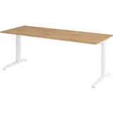 bümö Schreibtisch Serie-XB Asteiche Nachbildung / Weiß